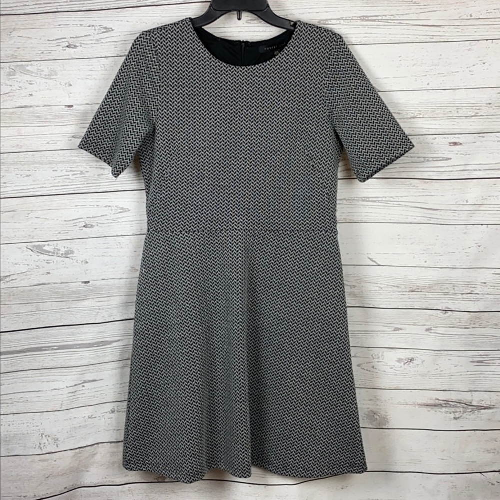 Forest Lily Textured Herringbone Pattern Dress M - image 1